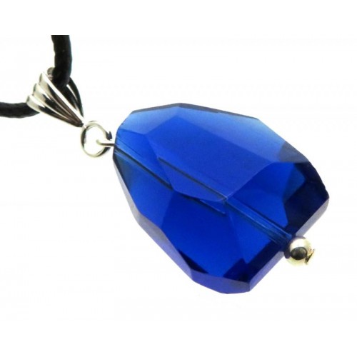 Large Random Faceted Merlin Blue Andara Crystal Pendant